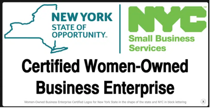 NYC Certified Women Owned Business Enterprise logo